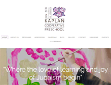 Tablet Screenshot of kaplancooperativepreschool.org